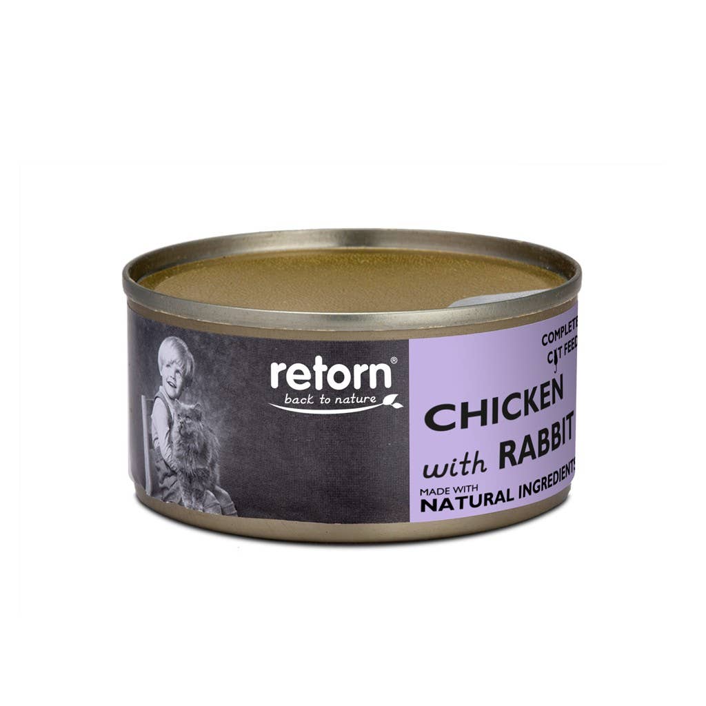 Chicken with Rabbit can for cats (80g) by Retorn