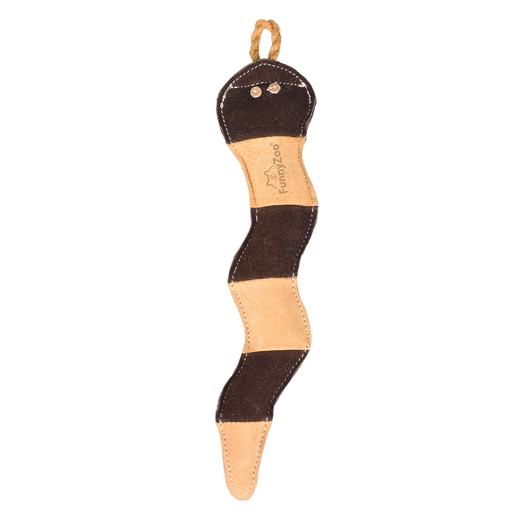 Natural dog toy in suede - SNAKE 🐍
