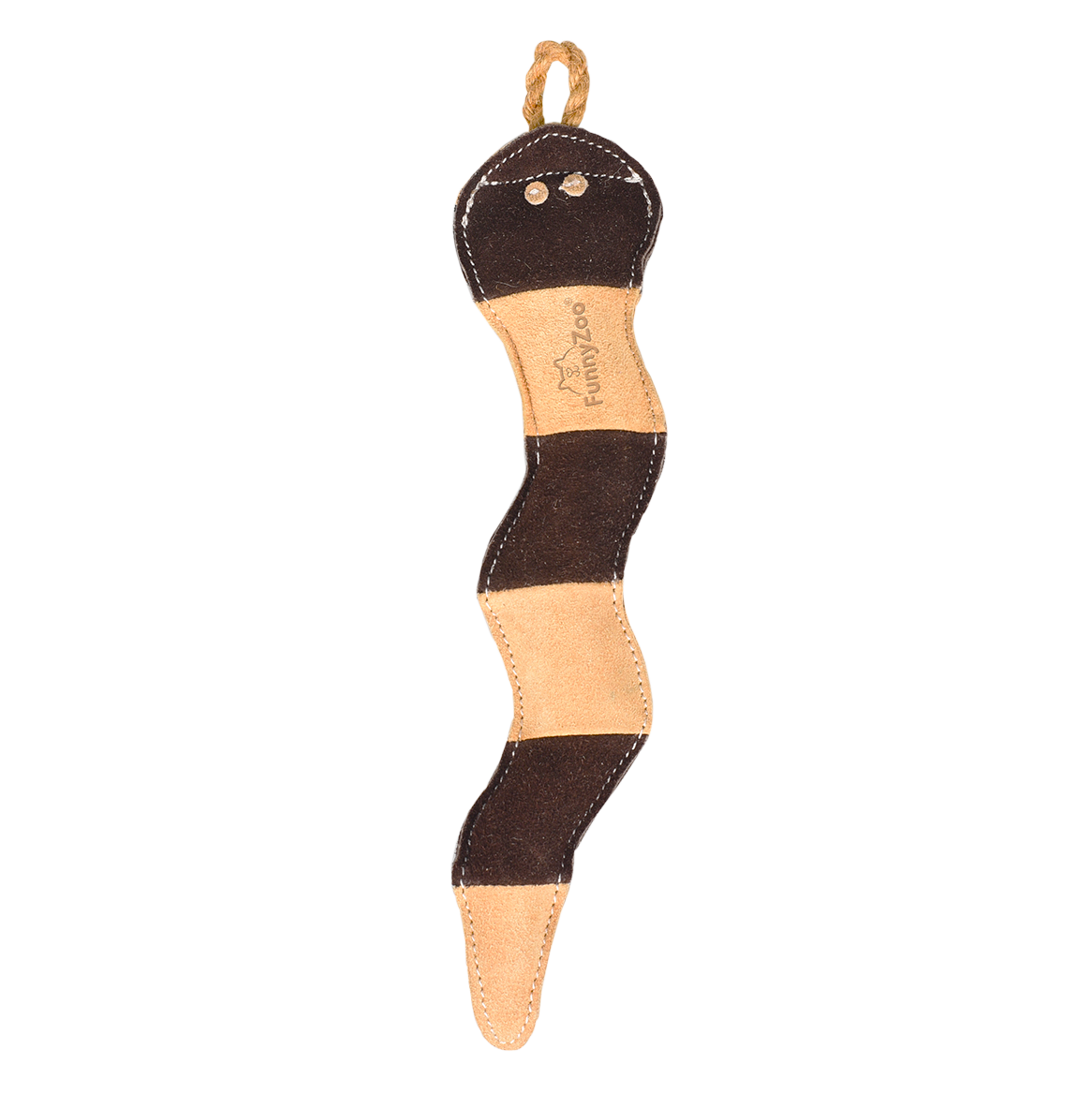 Natural dog toy in suede - SNAKE 🐍