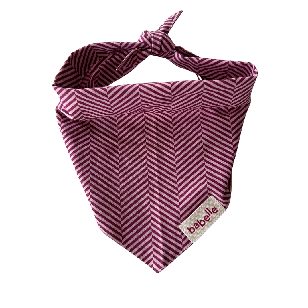 Raspberry Herringbone Bandana