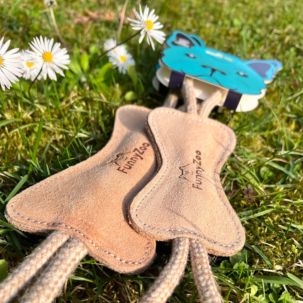 Natural toy for dogs Ossicino in suede