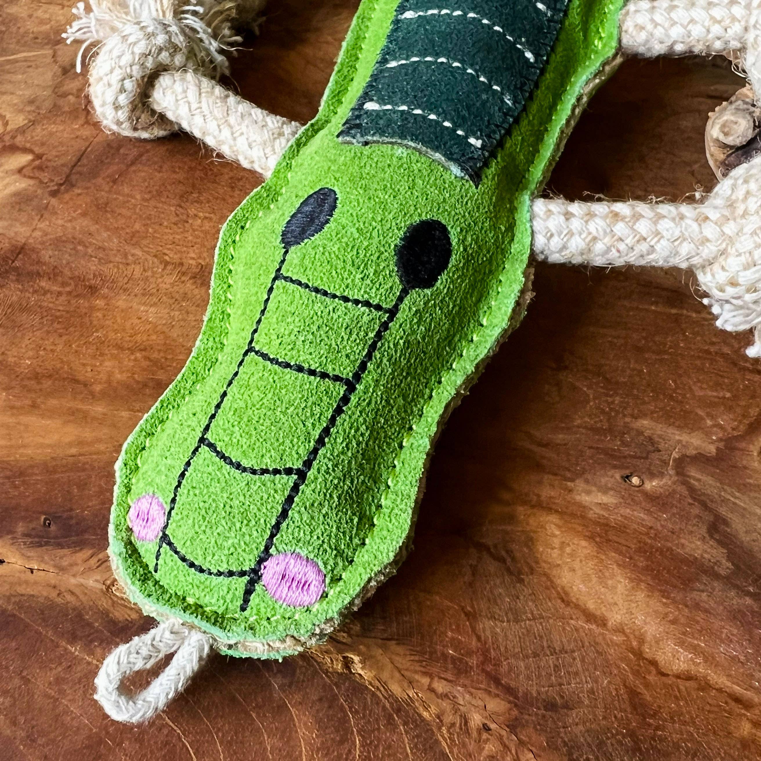 Dog toy in suede leather - CROCODILE 🐊