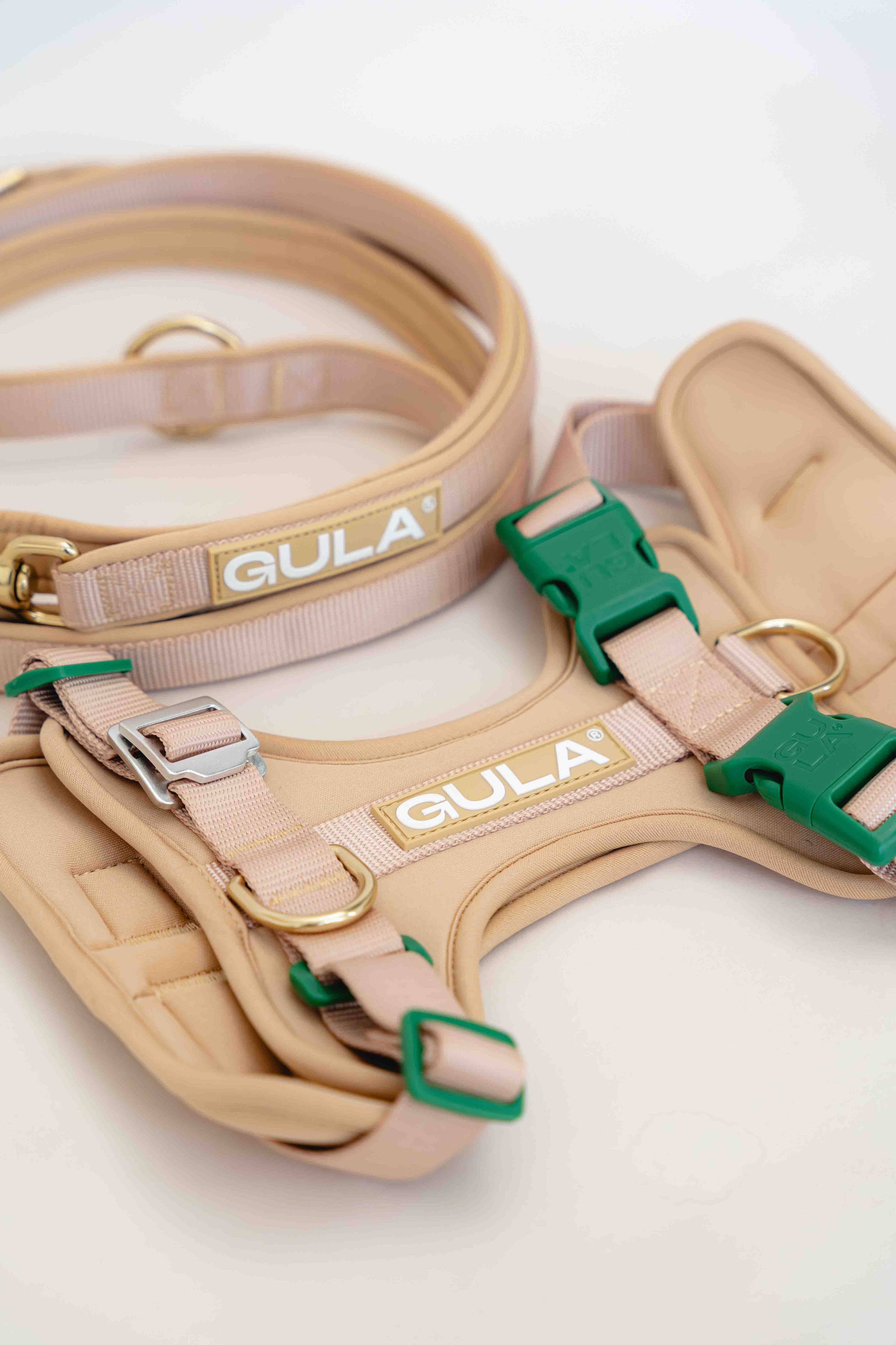 Dog Harness NEW - Beige & Green