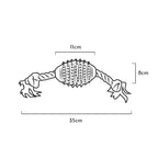 Natural Rubber Rugby Spike & Rope Dog Toy - M