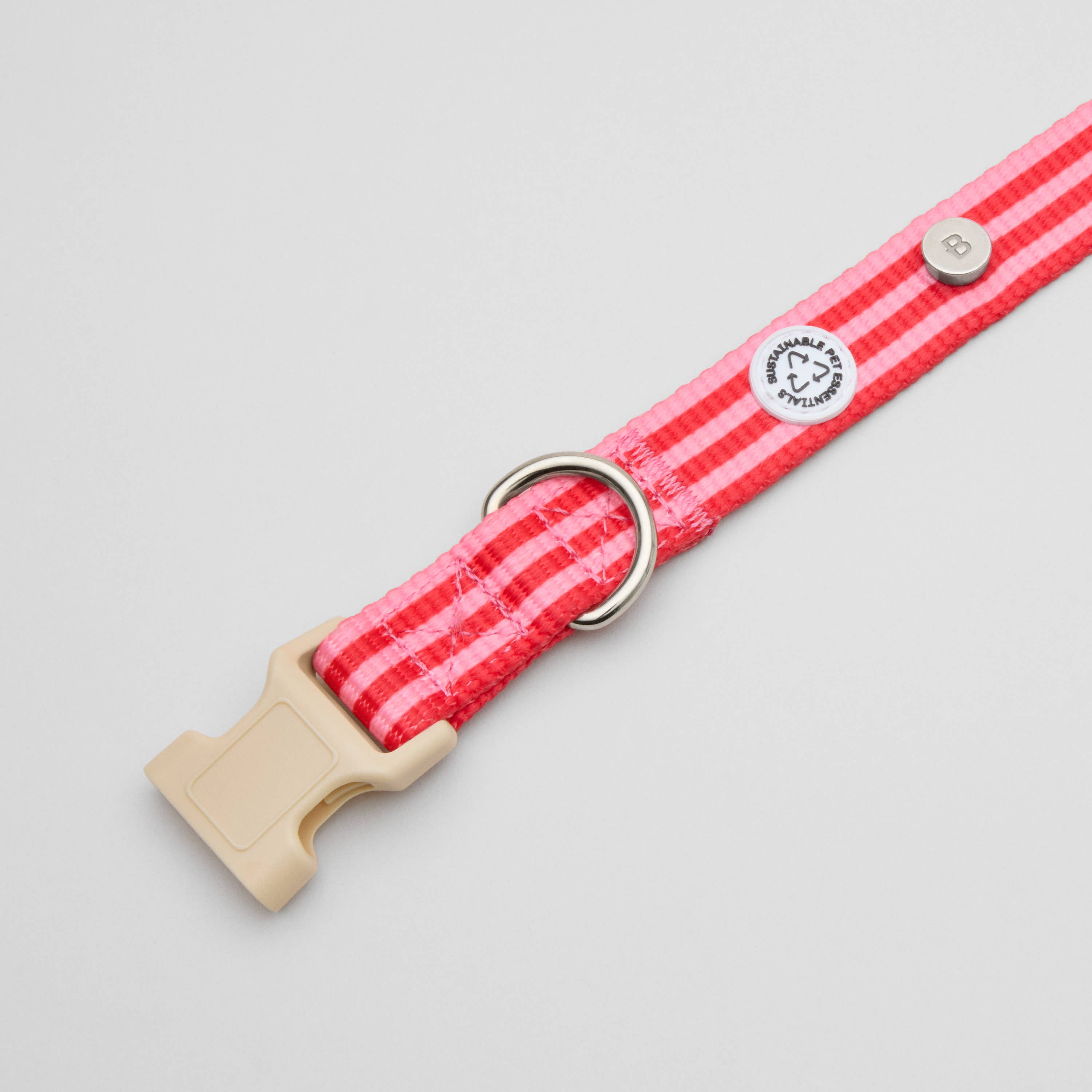 Dog Collar Striped Pink & Red