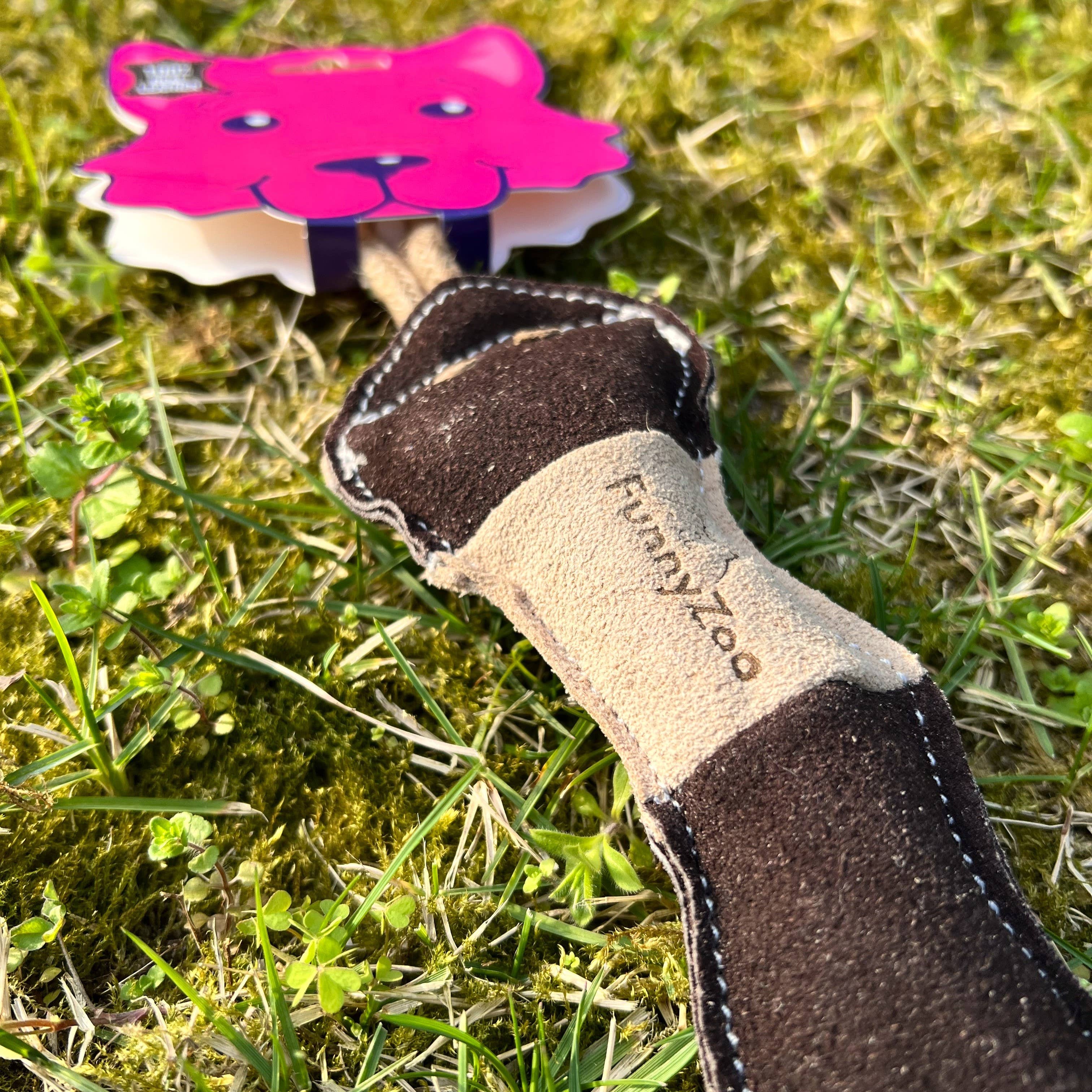 Natural dog toy in suede - SNAKE 🐍