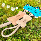 Natural toy for dogs Ossicino in suede