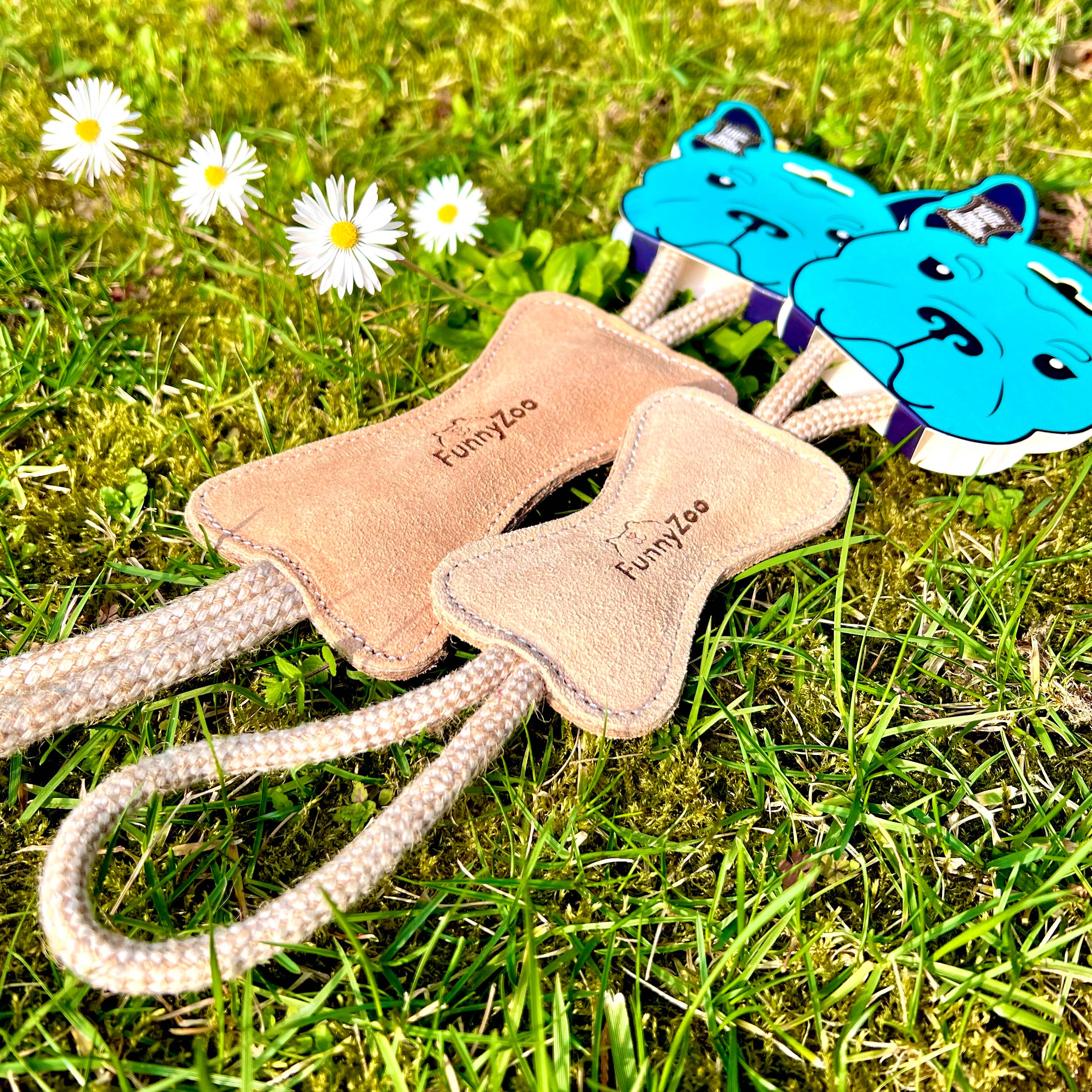 Natural toy for dogs Ossicino in suede
