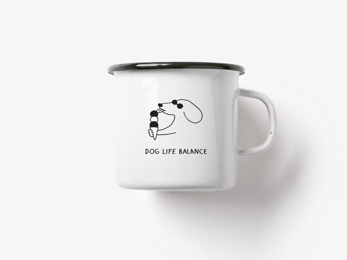 Enamel mug / Dog Life Balance