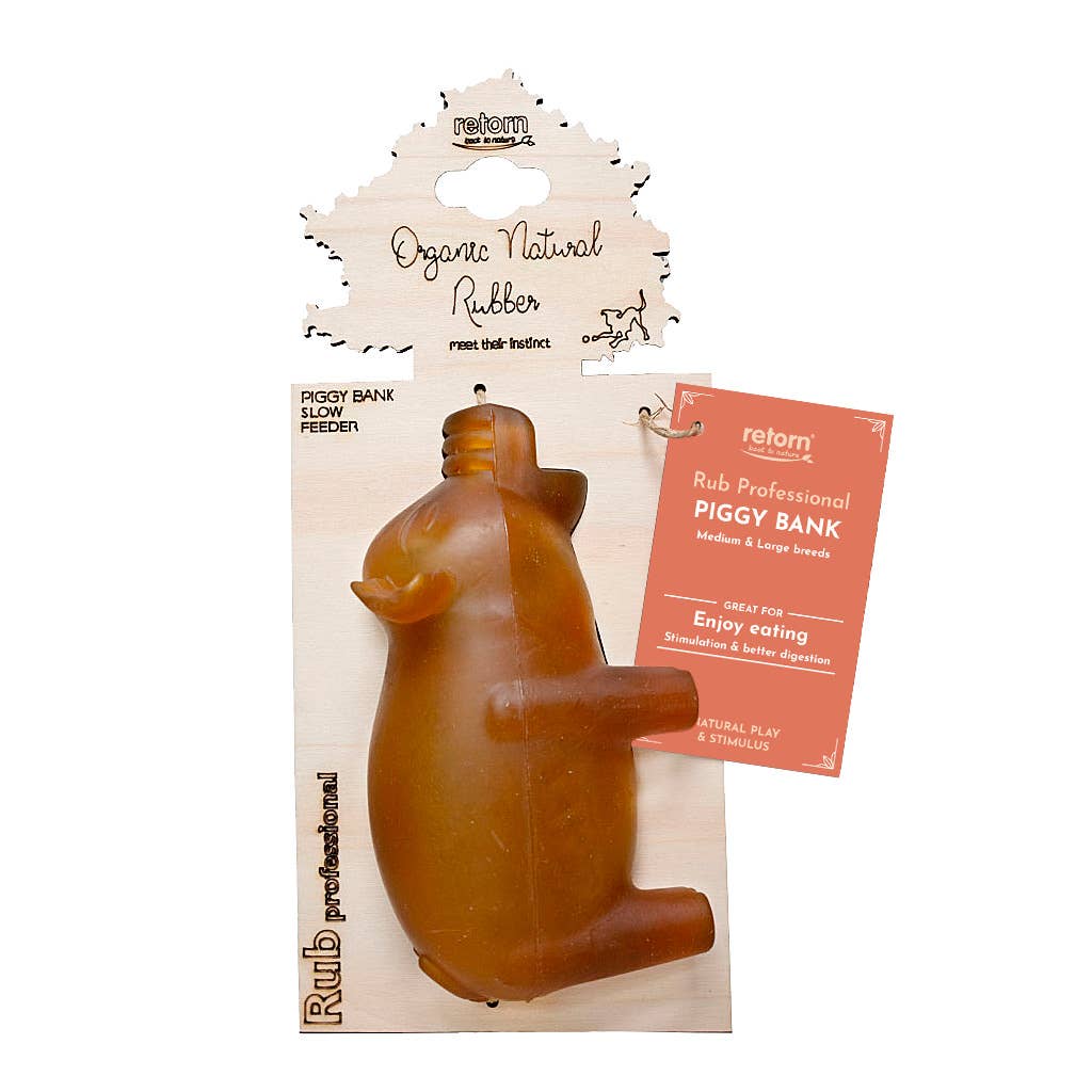 Natural Rubber Piggy Bank Dog Toy - L