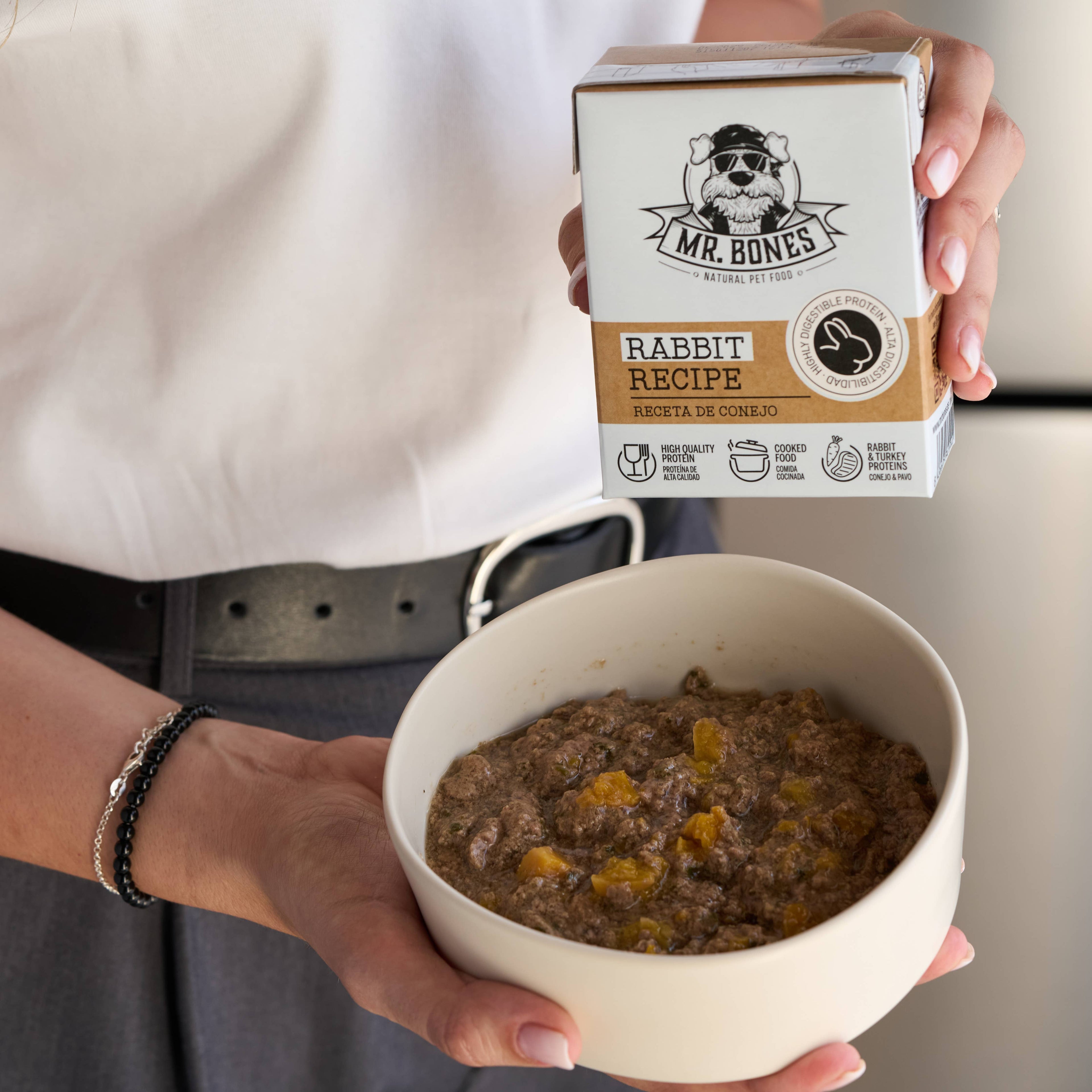 Mr. Bones Rabbit recipe - cooked food for dogs