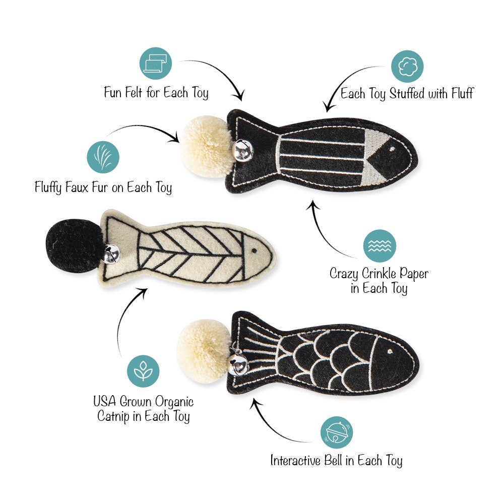 Catnip fish trio toy "Off the Scales"