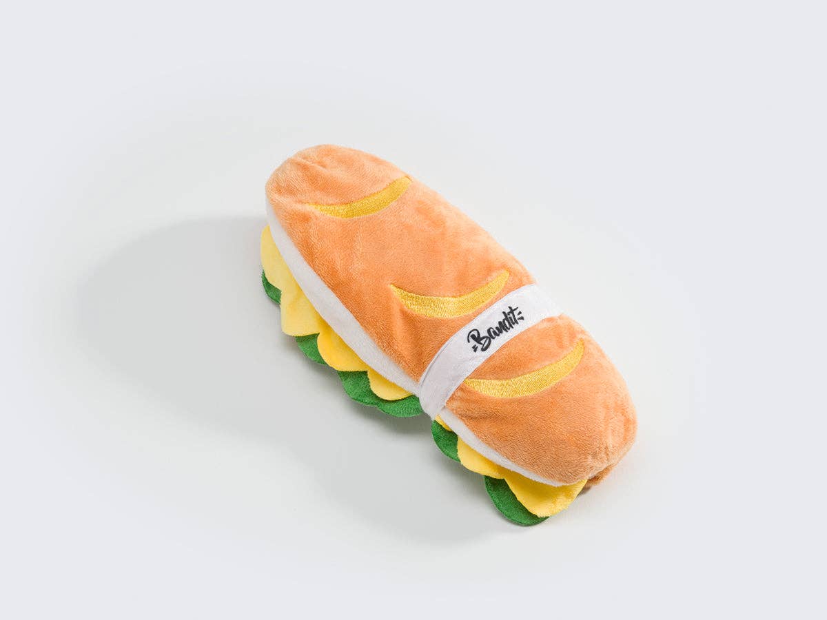 Baguette sandwich dog toy