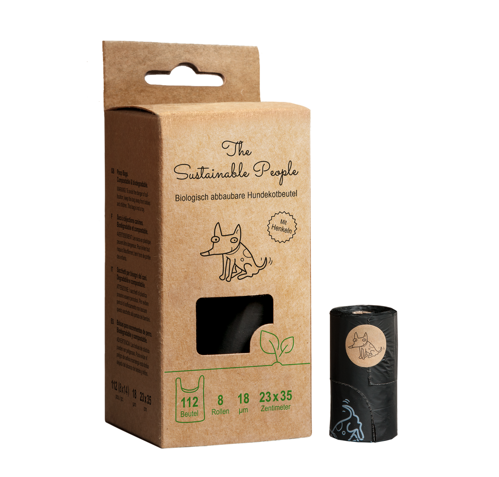 Biodegradable Dog Waste Bags x 8 (with handles)