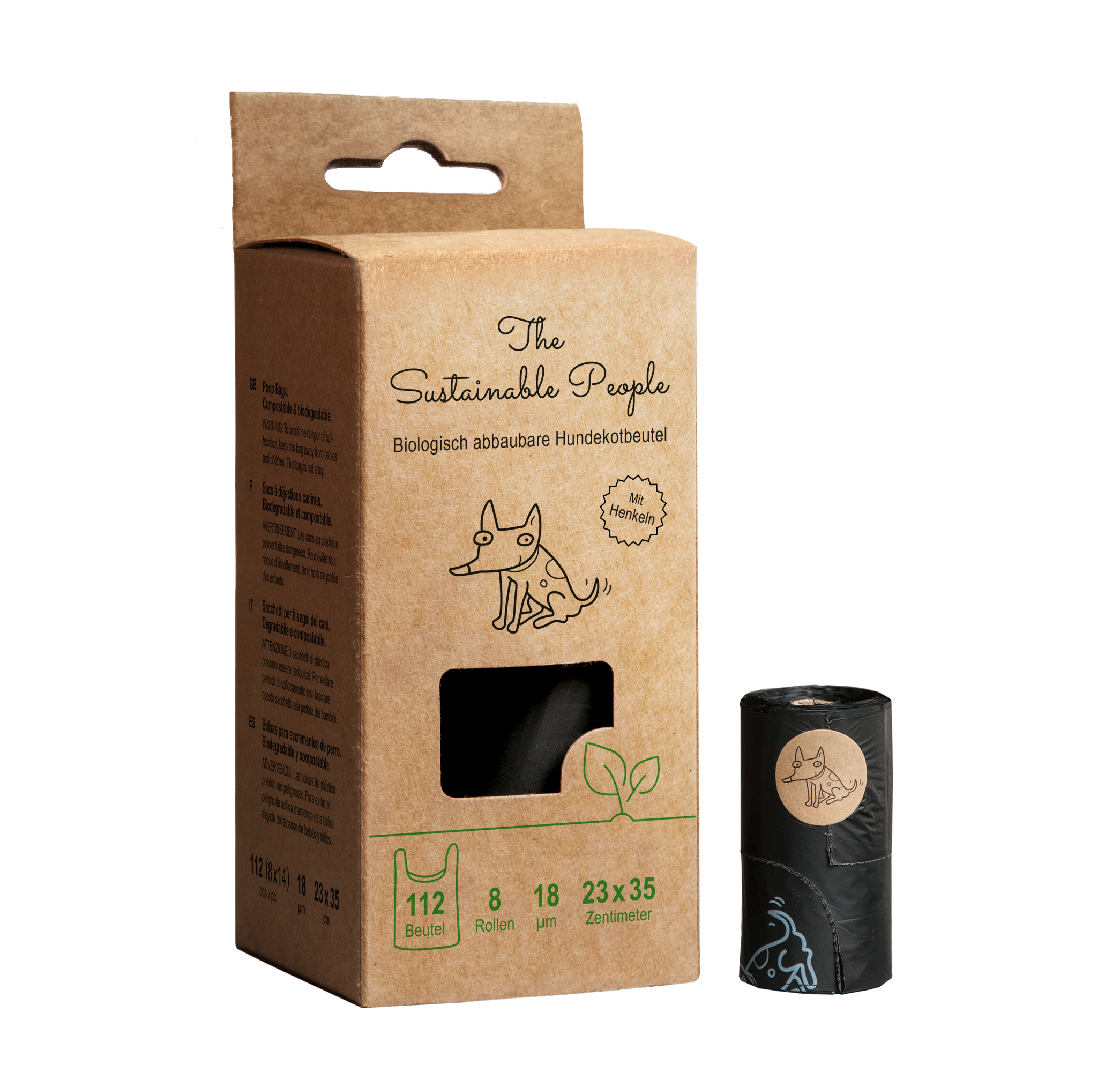 Biodegradable Dog Waste Bags x 8 (with handles)