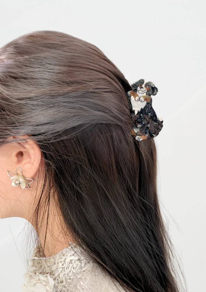Hair clip - Border Collie dark