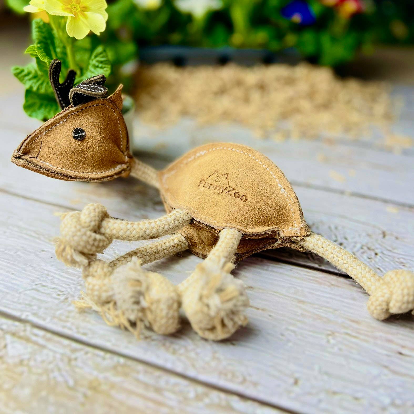 Natural dog toy in suede - REINDEER 🦌