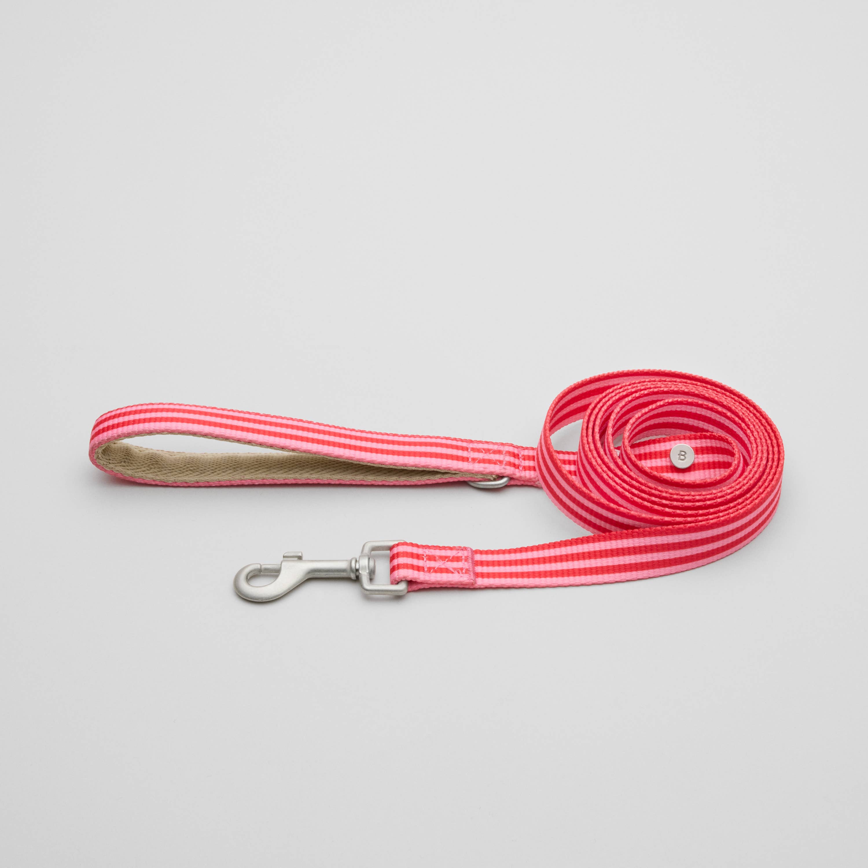 Dog Leash Striped Red & Pink Recycled Material