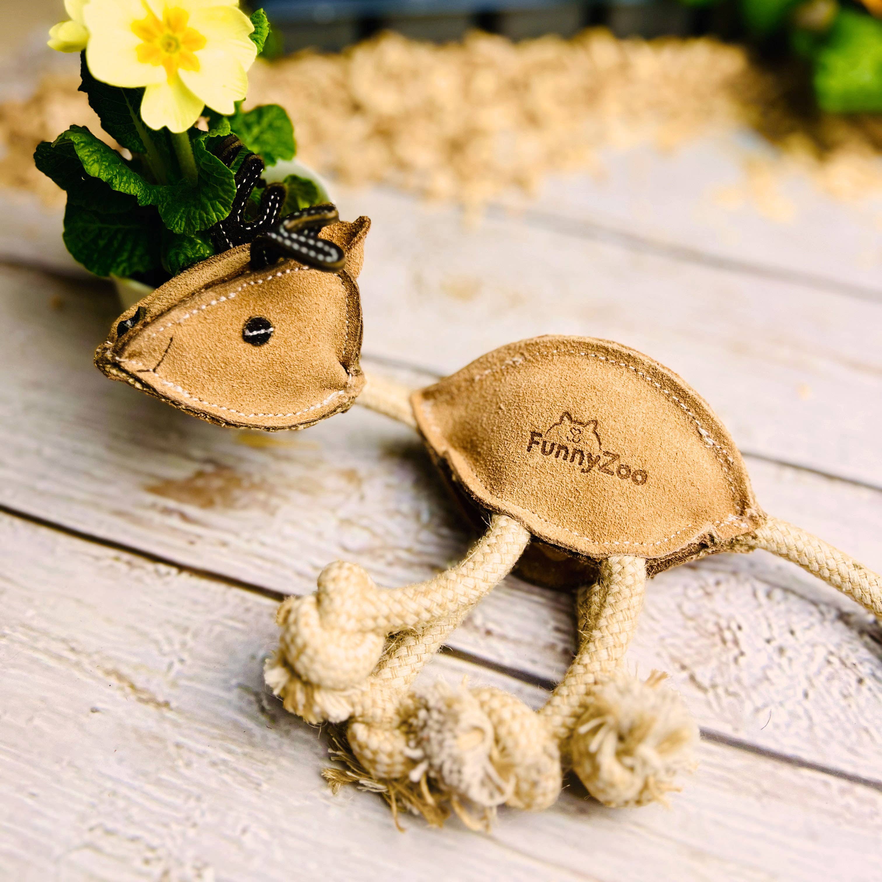 Natural dog toy in suede - REINDEER 🦌